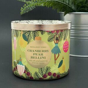 BBW Cranberry Pear Bellini Bath & Body Works 3 Wick Candle